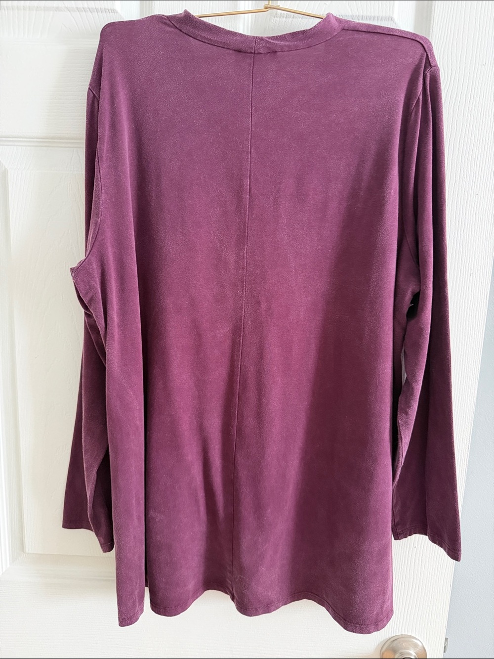Ellen Tracy Eggplant V-Neck Long Sleeve Top / Tunic - size XL - Picture 4 of 8